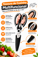 Tesoura de Cozinha Multifuncional em Aço Inox
